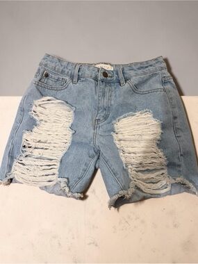 Nature Denim Jean Shorts Distressed